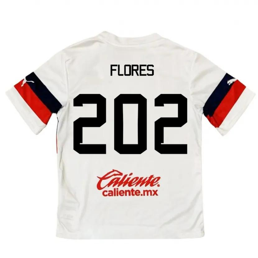 Danxen Mulher Camisola Daniel Flores #202 Branco Vermelho Alternativa 2024/25 Camisa
