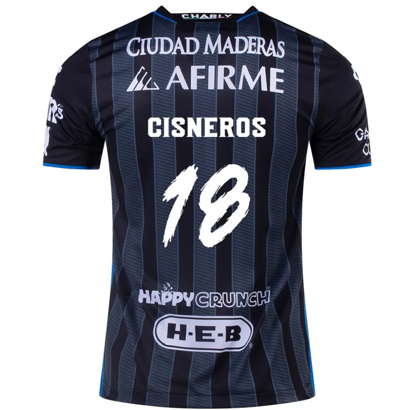 Danxen Mulher Camisola Ronaldo Cisneros #18 Branco Preto Alternativa 2024/25 Camisa