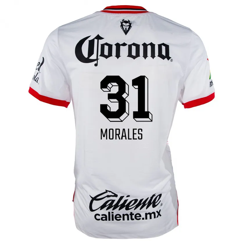Danxen Mulher Camisola Robert Morales #31 Branco Vermelho Alternativa 2024/25 Camisa