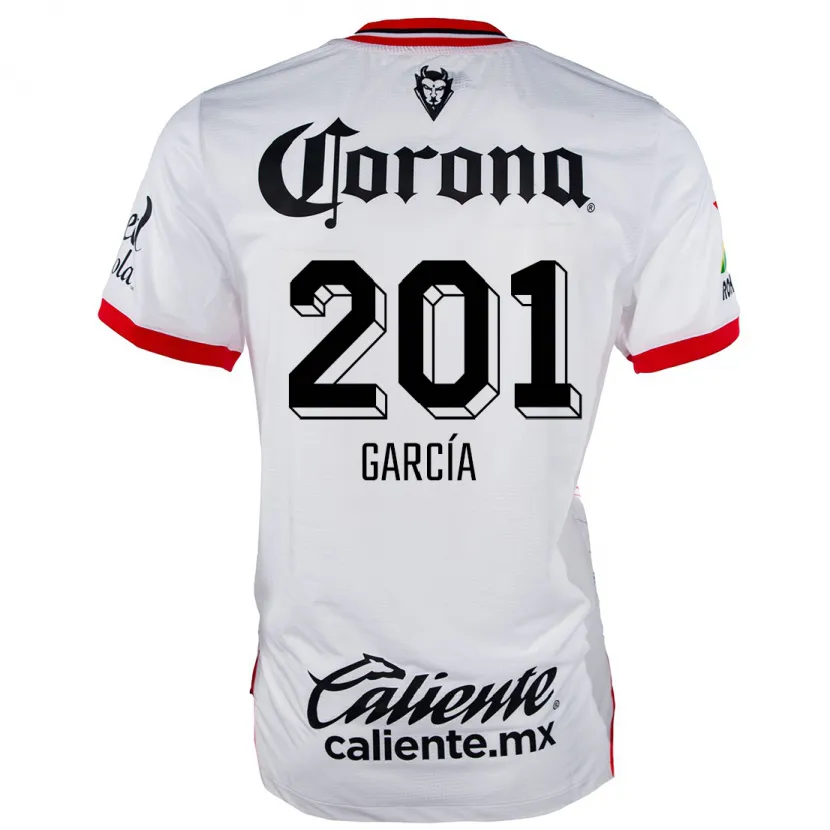 Danxen Mulher Camisola Eros García #201 Branco Vermelho Alternativa 2024/25 Camisa