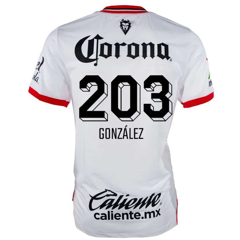 Danxen Mulher Camisola Luis González #203 Branco Vermelho Alternativa 2024/25 Camisa