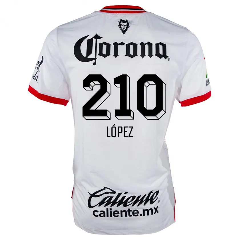 Danxen Mulher Camisola Juan López #210 Branco Vermelho Alternativa 2024/25 Camisa