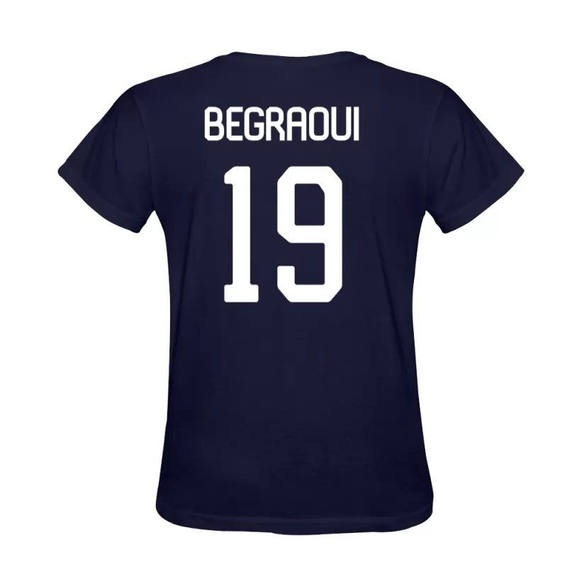 Homem Yanis Begraoui #19 Azul Escuro Design De Camiseta Camisola