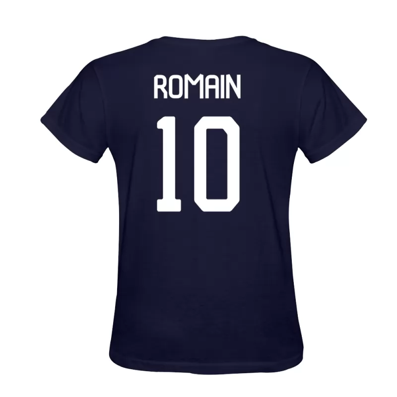 Homem Romain Philippoteaux #10 Azul Escuro Design De Camiseta Camisola