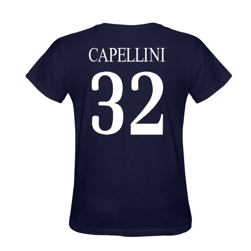 Homem Nicola Capellini #32 Azul Escuro Design De Camiseta Camisola