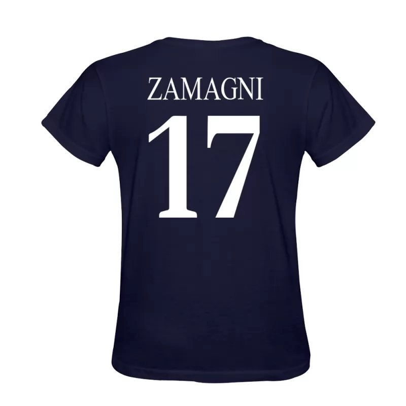 Homem Andrea Zamagni #17 Azul Escuro Design De Camiseta Camisola